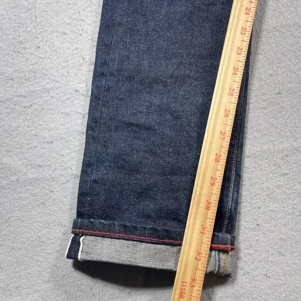 Gustin Jeans Men 31x34 Slim Fit Raw‎ Selvedge Denim Button Fly Made in USA